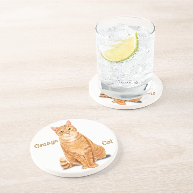 Porta-copos Orange Ginger Tabby Cat Personalizado (Lateral)