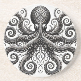 Porta-copos Ornamentado de Octopus Kraken Steampunk Black