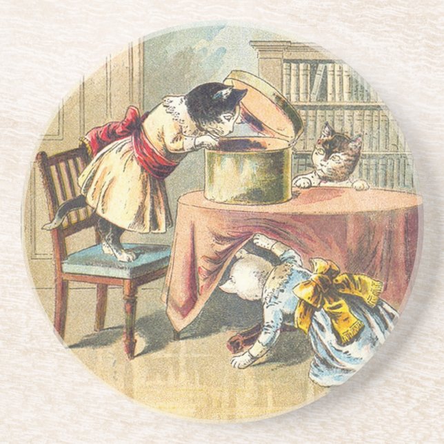 Porta-copos Os 3 gatinhos pequenos: Pesquisa pelos mitenes (Frente)