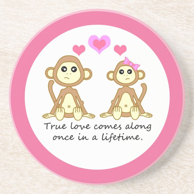 Porta-copos Os macacos rectificam o amor (Frente)