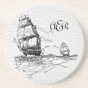 Porta-copos Os navios de navigação do vintage personalizados