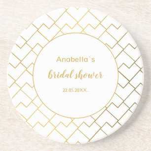 Porta-copos Ouro Geométrico Trendy Chic Branco
