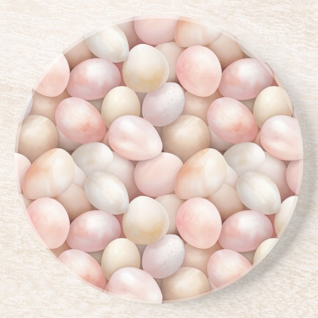 Porta-copos Ovos Rosa Pêssego de Páscoa   (Frente)