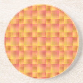 Porta-copos Padrão Abstrato Xadrez Vermelho Amarelo