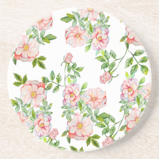 Porta-copos Padrão clássico de rosas vintage em aquarela