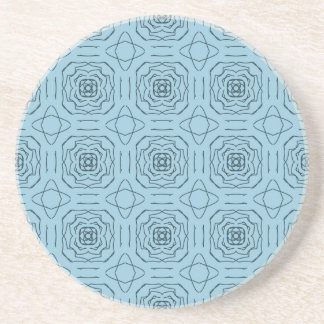 Porta-copos Padrão contínuo de arte de linha geométrica azul e