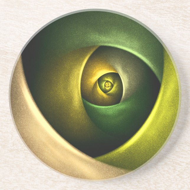 Porta-copos Padrão de Abstrato de Arte Floral Moderna Verde #2 (Frente)