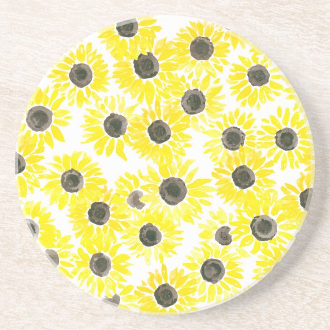 Porta-copos Padrão de aquarela de Sunflower (Frente)
