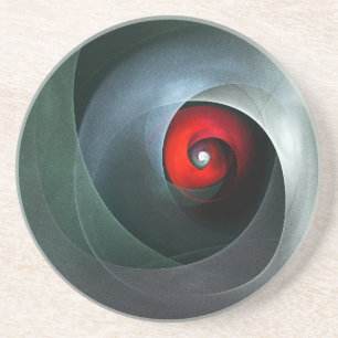 Porta-copos Padrão de Arte Moderna Abstrato de Roteiro Vermelh