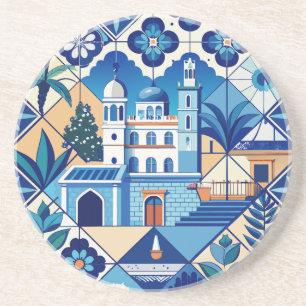 Porta-copos Padrão de Azulejos Azulejo