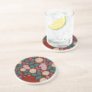 Porta-copos Padrão de Charme de Natal Retro Cozy