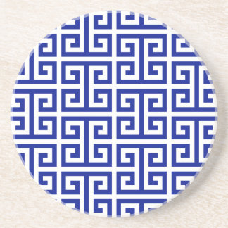 Porta-copos Padrão de Chave Grega Azul Real Escuro