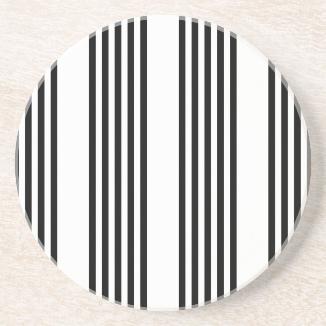 Porta-copos Padrão de cinco faixas preto e branco (Frente)