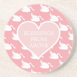 Porta-copos Padrão de Cisne Cor-de-Rosa e Branco para a Cola d