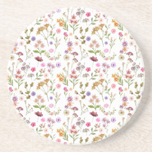 Porta-copos padrão de cor de água floral - rosa, roxo, verde