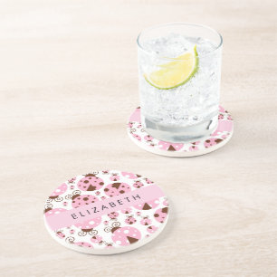 Porta-copos Padrão De Damybugs, Damybugs Rosa, Seu Nome