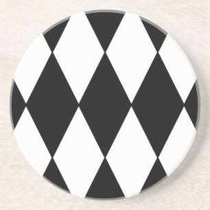 Porta-copos Padrão de Diamante Verificado em Preto e Branco
