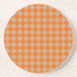 Porta-copos Padrão de diamante xadrez Bege Laranja