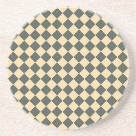 Porta-copos Padrão de Diamante Xadrez Verde Amarelo