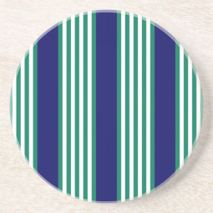 Porta-copos Padrão de faixas verdes e brancas com azul-marinho