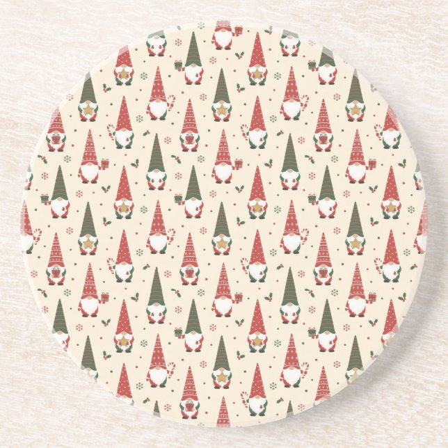 Porta-copos Padrão de festa de Gnome de Natal (Frente)