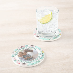 Porta-copos Padrão de Flor do Modelo de Foto Personalizado da 