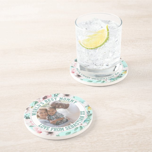 Porta-copos Padrão de Flor do Modelo de Foto Personalizado da  (Lateral)