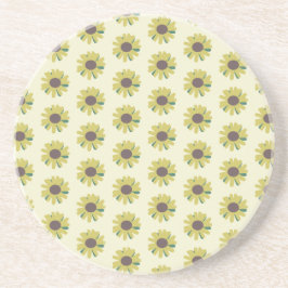 Porta-copos Padrão de Flor Simples Amarela Marrom Verde Girass