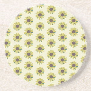 Porta-copos Padrão de Flor Simples Amarela Marrom Verde Girass