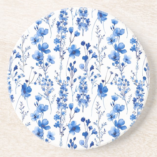 Porta-copos Padrão de Flores Selvagens de Papel Francês - Desi (Frente)