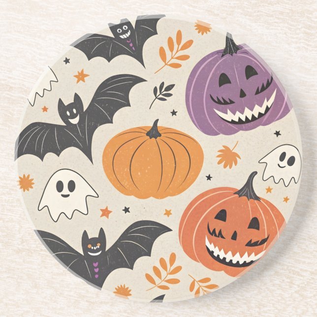 Porta-copos Padrão de Halloween e outono (Frente)