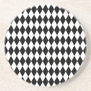 Porta-copos Padrão de Harlequin, design branco e preto elegan