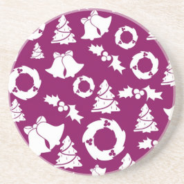 Porta-copos Padrão de Natal Roxo