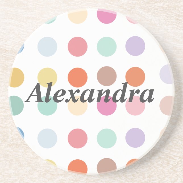 Porta-copos Padrão de pontos multicolores (Frente)