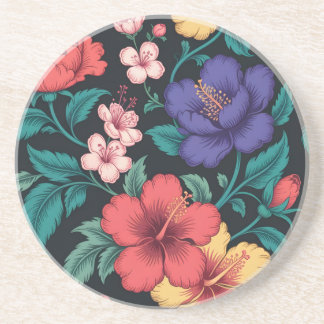 Porta-copos Padrão de repetição de flor silvestre