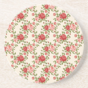 Porta-copos Padrão de Rosas Vintage Shabby Chic