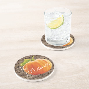 Porta-copos Padrão de Shiplap de Folha Laranja Personalizada