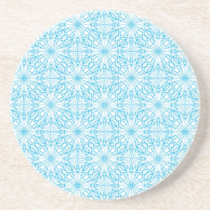 Porta-copos Padrão de Simetria Geométrica Azul Branco Luz Bril