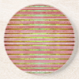 Porta-copos Padrão de Stripes Vermelho, Verde e Branco