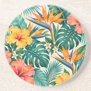 Porta-copos Padrão Floral Botânico Paraíso Tropical