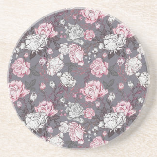 Porta-copos Padrão Floral com Rosas e Peônias