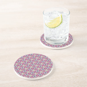Porta-copos Padrão Floral de Pássaros Folclóricos Caprichosos