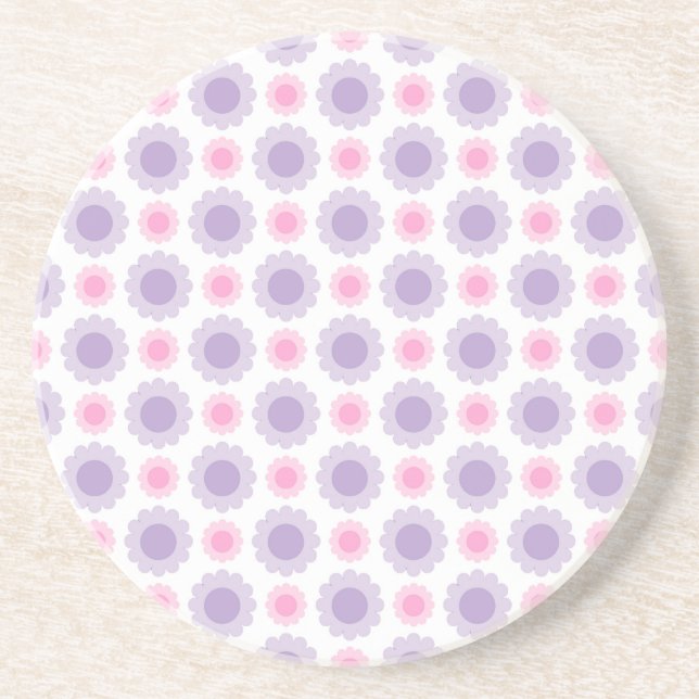 Porta-copos Padrão floral rosa e roxo (Frente)