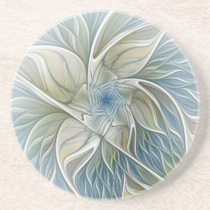 Porta-copos Padrão Floral Sonho Abstrato Azul Caqui Fractal