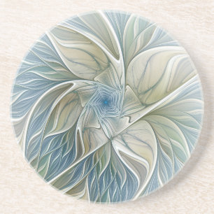 Porta-copos Padrão Floral Sonho Abstrato Caqui Azul Fractal