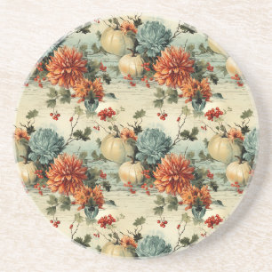 Porta-copos Padrão Floral Vintage de Ação de Graças