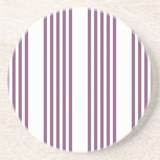 Porta-copos Padrão Mauve roxo e branco de cinco faixas (Frente)