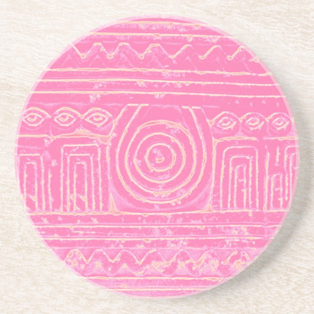 Porta-copos Padrão Mesopotâmico Sumeriano Rosa (Frente)