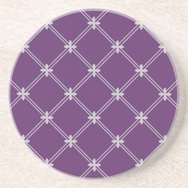 Porta-copos Padrão Roxo e Prata Medieval (Frente)