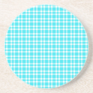 Porta-copos Padrão Xadrez Azul Branco